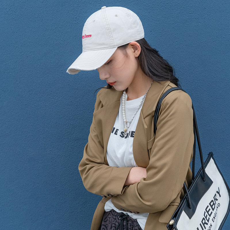 Ball Caps Summer Ripped Baseball Cap Men's Outdoor Sun-Proof and Breathable