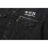 Off White Arrow Denim Jacket Jean Coat Letters Washed Distressed Men'S And Women'S Motorcycle Denim Jacket Owt