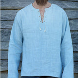 Men's Sweatshirt Men's Solid Color Loose-Fitting V-neck Long Sleeves