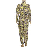 African Women's Wear Clothing Leopard Print Printed Sexy Single-Breasted Jumpsuit African Dashiki Ankara Styles Dress