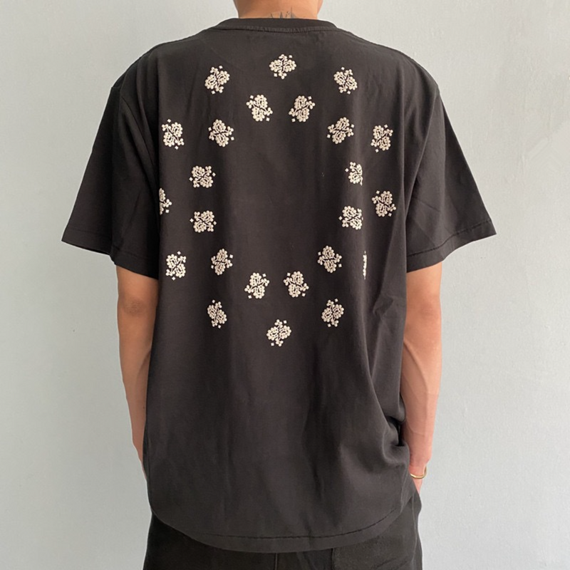 Askyurself T Shirt Paisley Embossed Three-Dimensional Puff Print Distressed