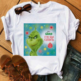 Men And Women Grinch Shirt Christmas Grinch Printed Round Neck T-shirt