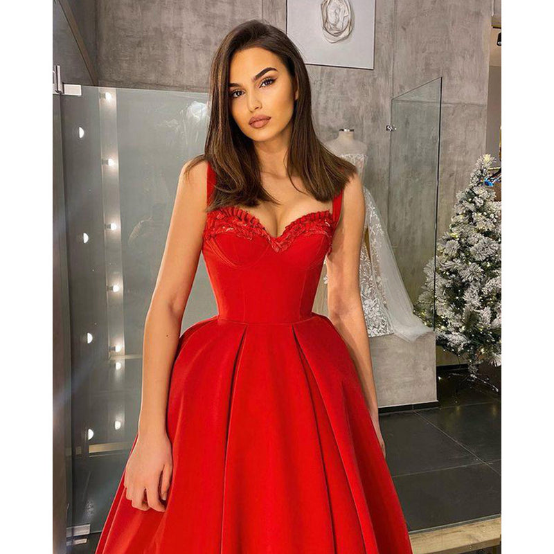 Burgundy Evening Dresses for Weddings Sexy Princess Formal Dress Mid-Length Dress Small Dress