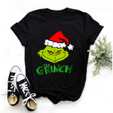 Men and Women Grinch Shirt round Neck Short Sleeve Loose