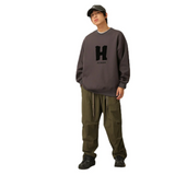 Men Sweatshirts Heavy H Letter Printed Crew Neck Sweatshirt