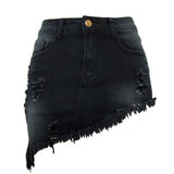 Coachella Music Festival Outfits Spring Women's Washed Denim Skirt