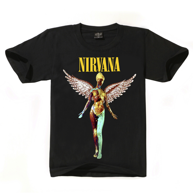 Nirvana T Shirt Smiley Face Pattern Punk Rock Crew Neck