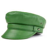 Captains Hat Autumn and Winter Motorcycle Men's Leather Rock Navy Hat Captain