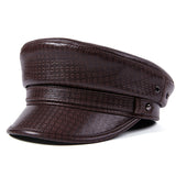 Captains Hat Autumn and Winter Motorcycle Men's Leather Rock Navy Hat Captain