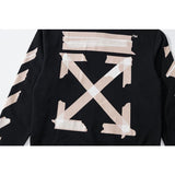 Off White Hoodie With Arrow Print Autumn And Winter Cardigan Zipper Printing Coat Men And Women Owt