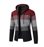 Baja Hoodie Velvet Padded Sweater Hooded Stitching Cardigan