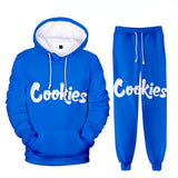 Cookies Hoodie Digital Color Printing Hooded Ankle Banded Pants Set