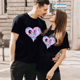 Valentine's Day T Shirt Short Sleeve Heart Printing Casual Summer Top