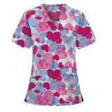 Valentine's Day T Shirt Heart Printing V-neck Short Sleeve T-shirt