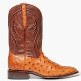 Western Shoes Retro Mid-Calf Length Embroidered Men's Boots Camel Pattern