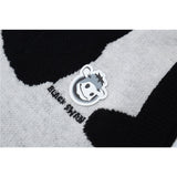 Men Sweater Cow Spot Contrasting Color Jacquard Sweater Vest Men