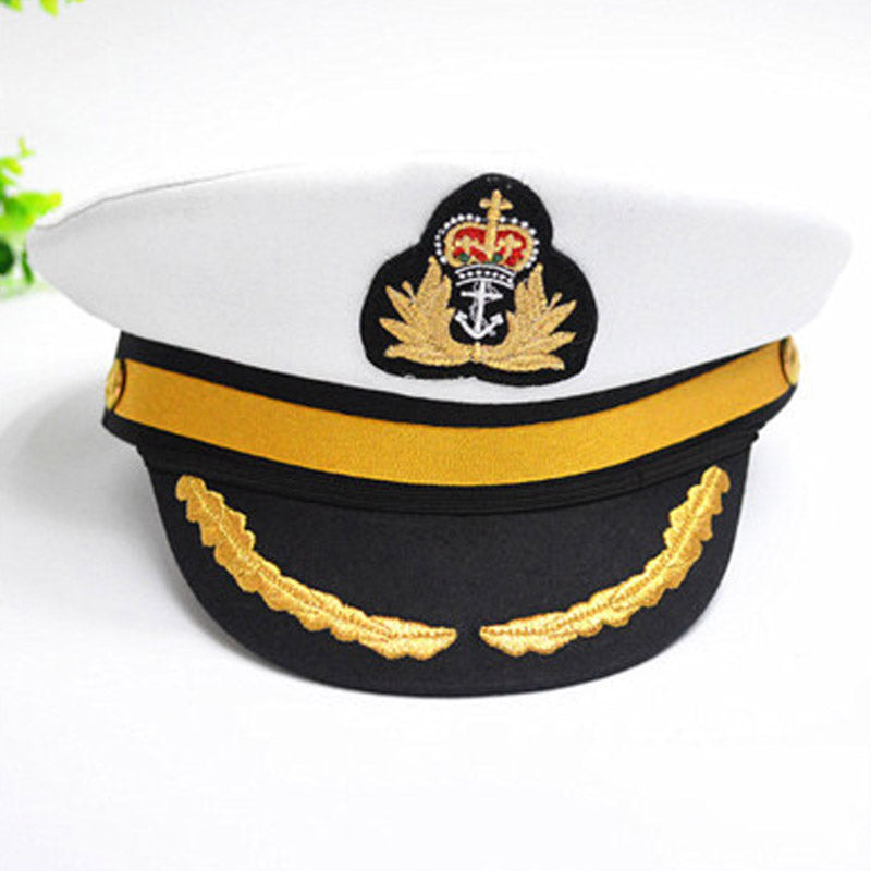 Captains Hat Navy Hat a Sailor's Cap Men's and Women's Flat Top Casual Visor Cap