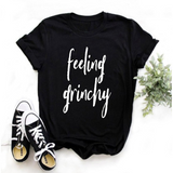 Men and Women Grinch Shirt Grinch Print Oversized Loose-Fitting T-shirt