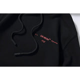 Off White Hoodie With Arrow Print Graffiti Arrow Print Pullover Hooded Ow Sweater Large Size Casual Owt