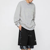 Crew Neck Sweatshirts for Men Men's Autumn Sweater Personalized Beaded Letter Embroidered Top Men's