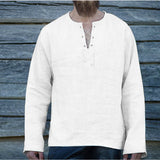 Men's Sweatshirt Men's Solid Color Loose-Fitting V-neck Long Sleeves