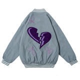Valentine's Day Jacket Autumn Retro Love Embroidered Baseball Uniform Men Loose Hip Hop Coat Jacket