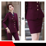 Interview Suit Women Long Sleeve Women Fall Winter Fashion Professional Tailored Suit Work Clothes