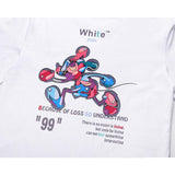Off White T Shirt Summer Ow Running Mickey Loose Large Size Owt