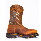 Western Shoes Men's Leather Boots Slip-on Martin Boots