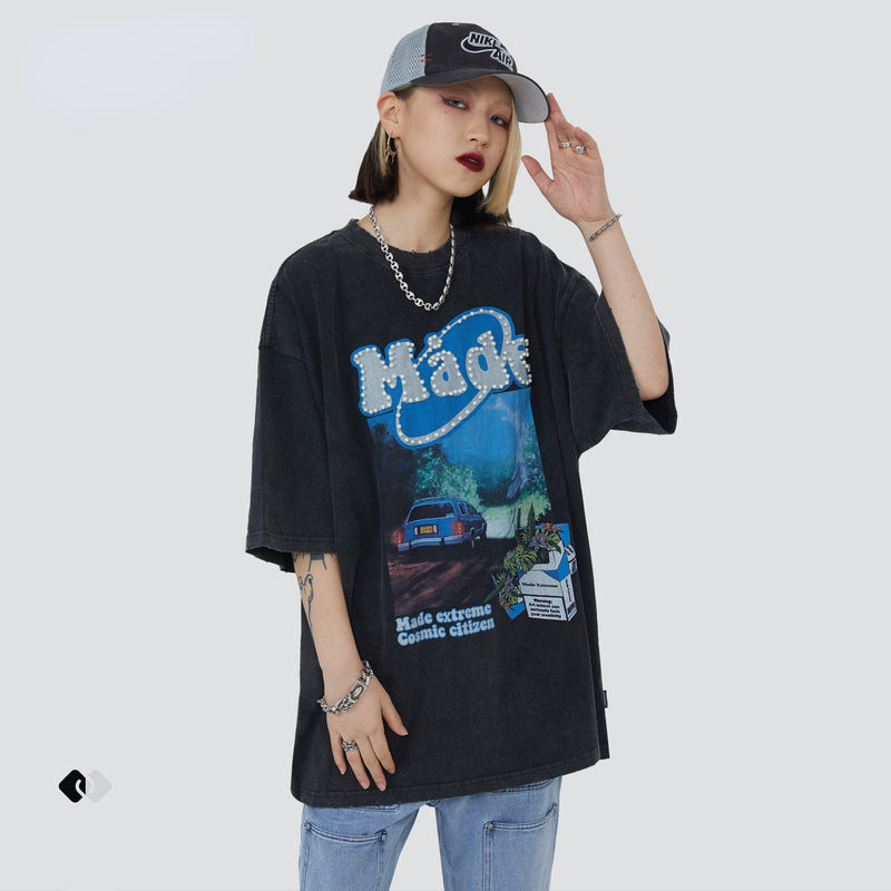 Y2g Shirts for Boys Summer Sleeve Printing T-shirt Bottoming Shirt