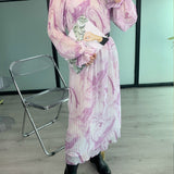 MIDI Mauve Wrap Dress Spring/Summer Mini Purple Loose Women's Dress
