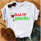 Men and Women Grinch Shirt Grinch Print Oversized Loose-Fitting T-shirt
