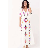 Beth Dutton Bohemian Summer Spring Midi Dress Embroidered Maxi Dress Sexy V-neck