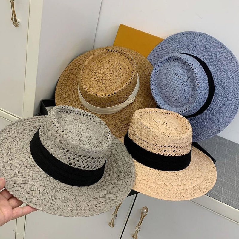 Straw Hat Flat Straw Hat Female All-Matching Sun Hat