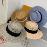 Straw Hat Flat Straw Hat Female All-Matching Sun Hat