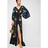 Beth Dutton Bohemian Dress Winter Autumn Maxi Dresses Summer Embroidered Hollow Tassel Dress