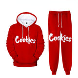 Cookies Hoodie Digital Color Printing Hooded Ankle Banded Pants Set