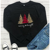 Merry and Bright Sweatshirts Christmas Tree Printed Sweater