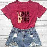 Halloween Costumes Bad Witch Vibe Shirt Bad Witch Vibes Printed Loose Fashion Men's and Women's Short-Sleeved T-shirt