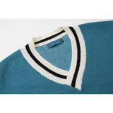 Men Sweater Letter Jacquard Color Matching Sweater Men's Pullover