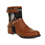 Yellowstone Cowboy Boots Autumn And Winter Vintage Metal Buckle Side Zipper Men'S Large Size Leather Boots