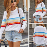 Women Pullover Knit Sweater Fall Winter Fashion Splicing Knitwear