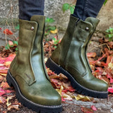 Yellowstone Cowboy Boots Round Head Men'S Short Tube Dr. Martens Boots Thick Bottom Plus Size Men'S Shoes