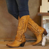 Yellowstone Cowboy Boots Autumn And Winter Martin Boots High-Top Female Brown