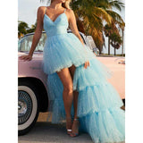 Lady Gaga Dress Sexy Strap Wedding Dress Blue Trailing Dress