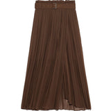 MIDI Mauve Skirt Tulle Wooden Ear High Waist Elegant Pleated Skirt