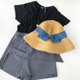 Straw Hat Spring/Summer Bowknot Beach Bucket Hat Women