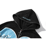 Man Fall Outfits Sweatshirt Hip Hop Heart Graffiti Zipper Cardigan Outerwear Men and Women