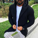 Baja Hoodie Slim-Fit Long-Sleeved Cardigan Hooded Knitted Sweater