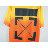 Off White T Shirt Casual Loose Tshirt Gradient Color Arrow Print Owt
